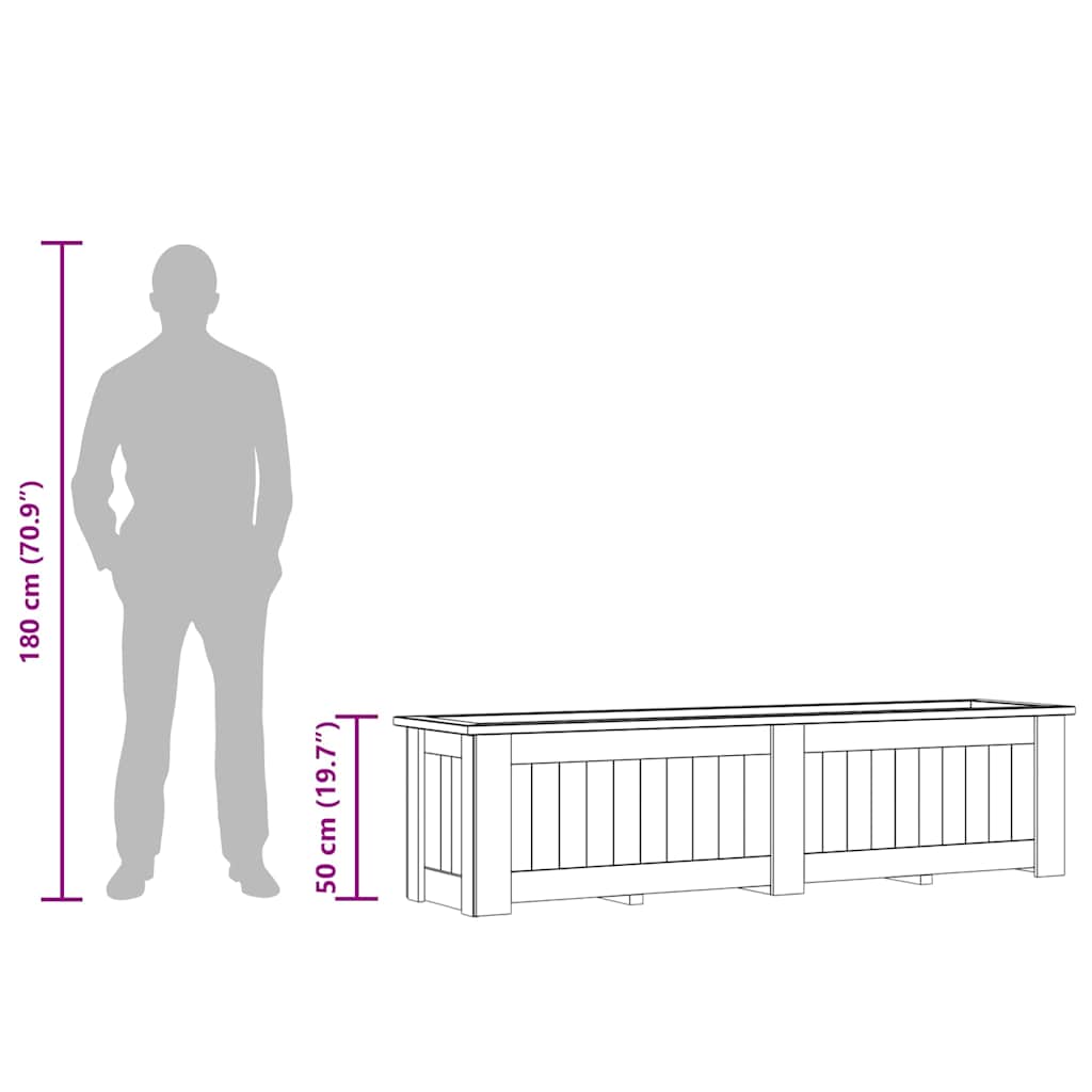 Jardinieră înaltă, 196 x 50 x 50 cm, lemn de pin tratat