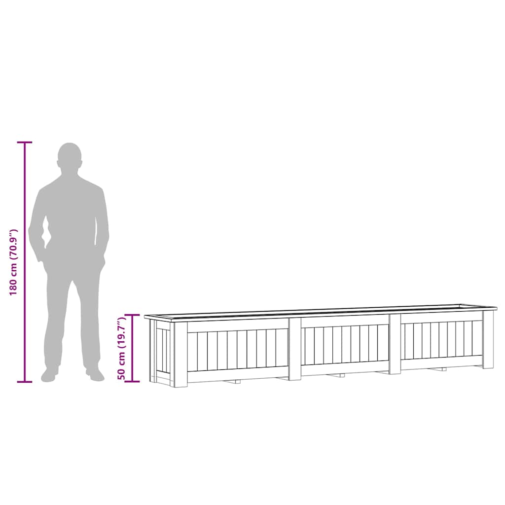 Jardinieră înaltă, 291 x 50 x 50 cm, lemn de pin tratat