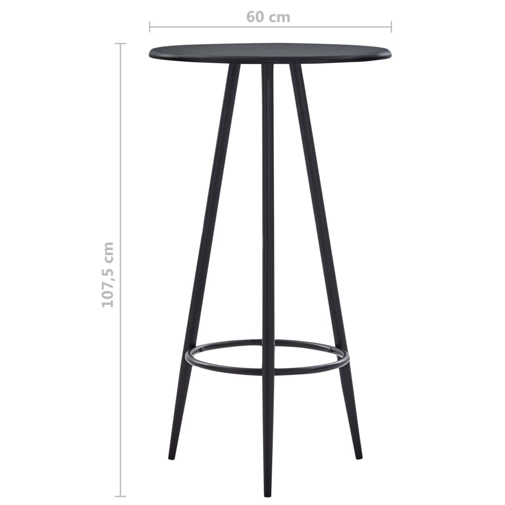 Set mobilier de bar, 3 piese, negru, material textil