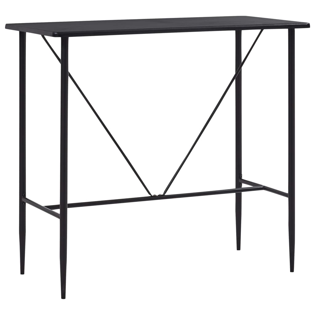 Set mobilier de bar, 5 piese, negru, material textil