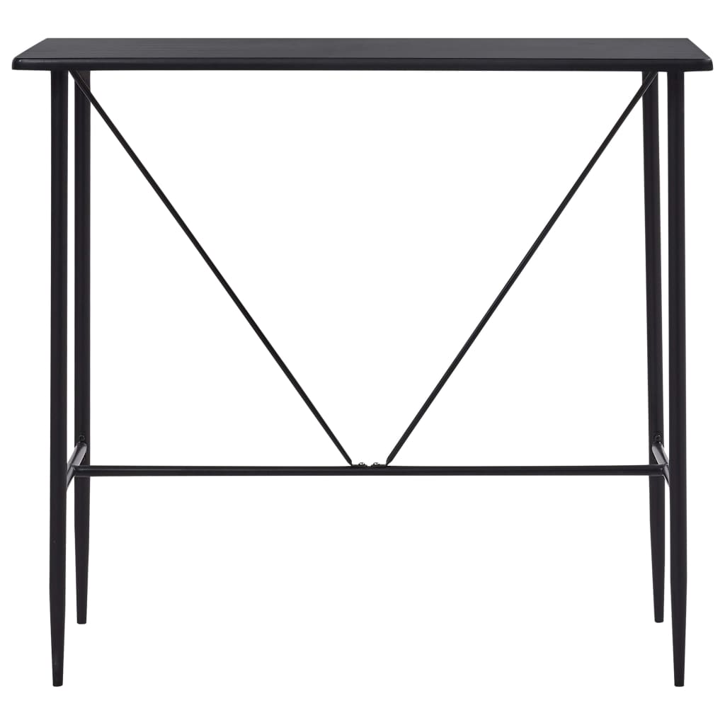 Set mobilier de bar, 5 piese, negru, material textil