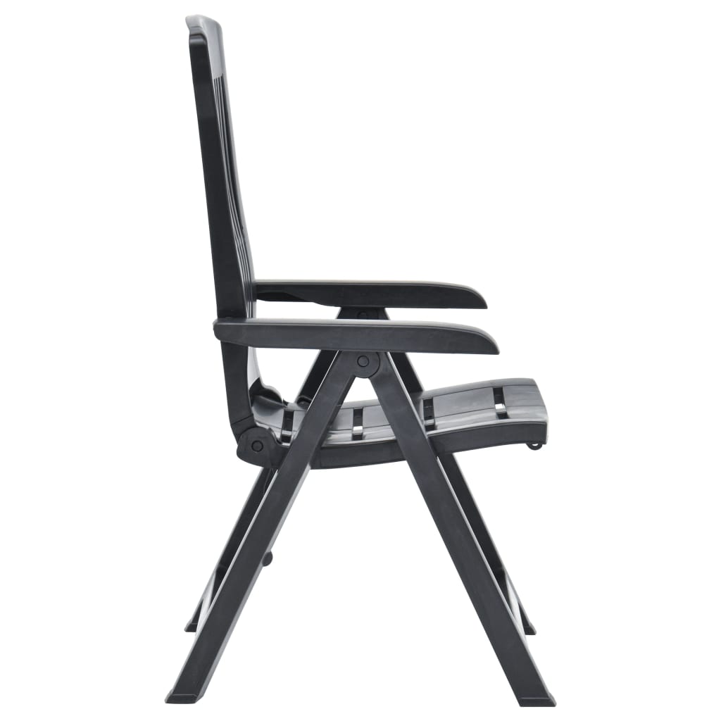 Scaune de grădină rabatabile, 2 buc., antracit, plastic