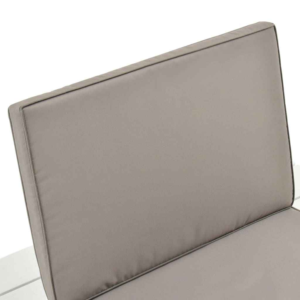 Fotoliu de grădină cu pernă, alb, plastic