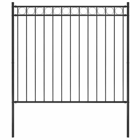 Gard de grădină din oțel 1,81x1,5 m negru