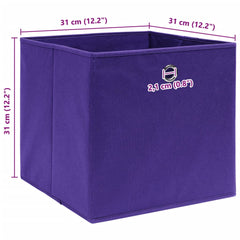 Cutii de depozitare, 4 buc., violet, 32x32x32 cm, textil