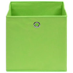 Cutii depozitare, 10 buc., verde, 32x32x32 cm, textil