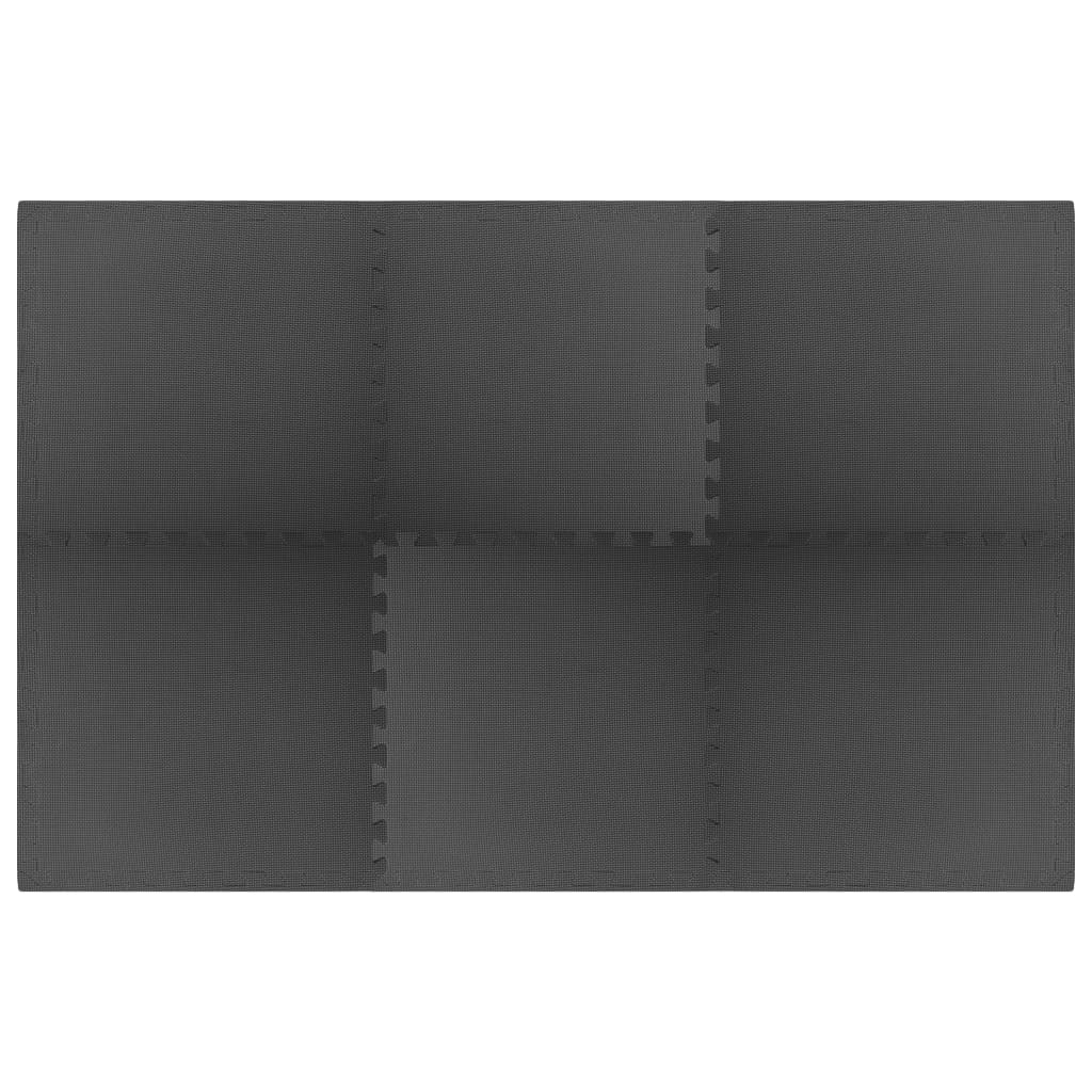 Saltele de exerciții, 6 buc., negru, 2,16 ㎡, spumă EVA