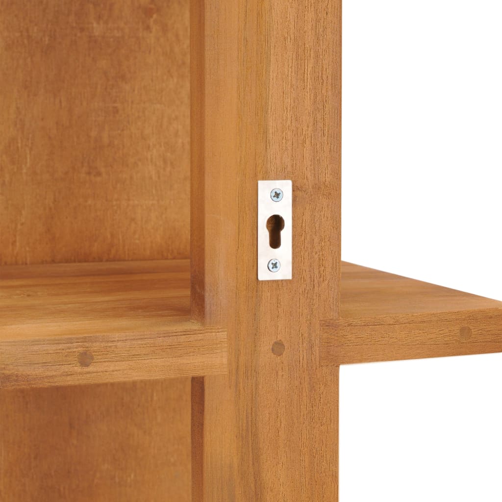 Oglindă de perete cu rafturi, 30x30x120 cm, lemn masiv de tec