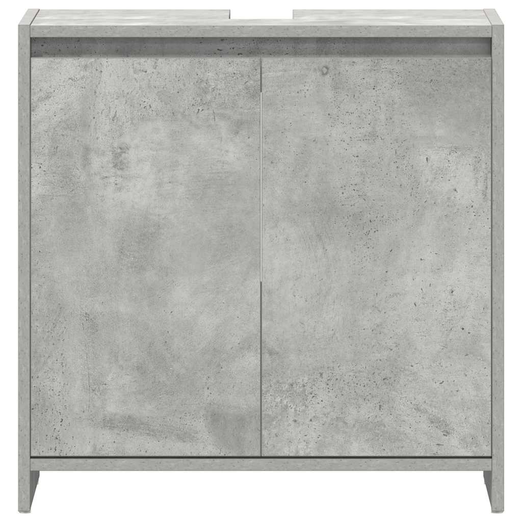 Dulap de baie, gri beton, 60x33x61 cm, lemn prelucrat