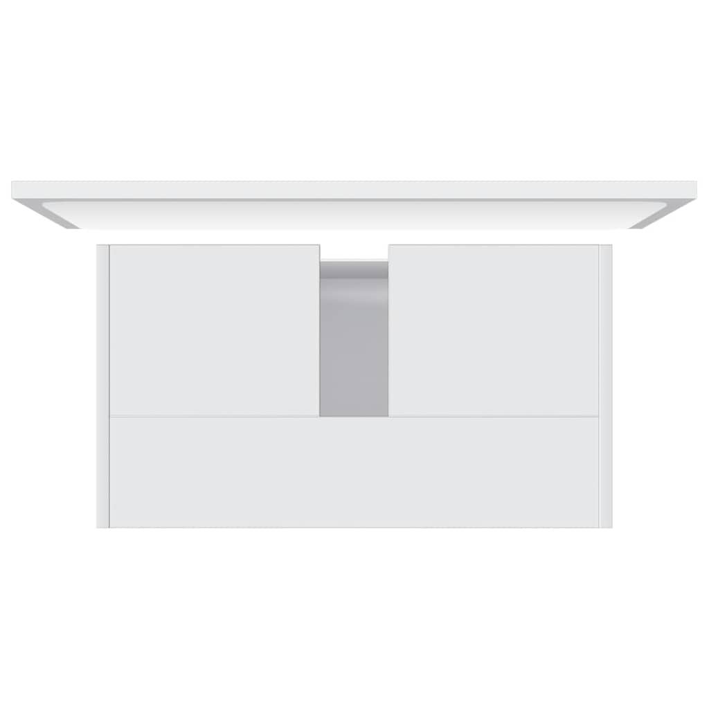 Set mobilier de baie, alb, lemn prelucrat