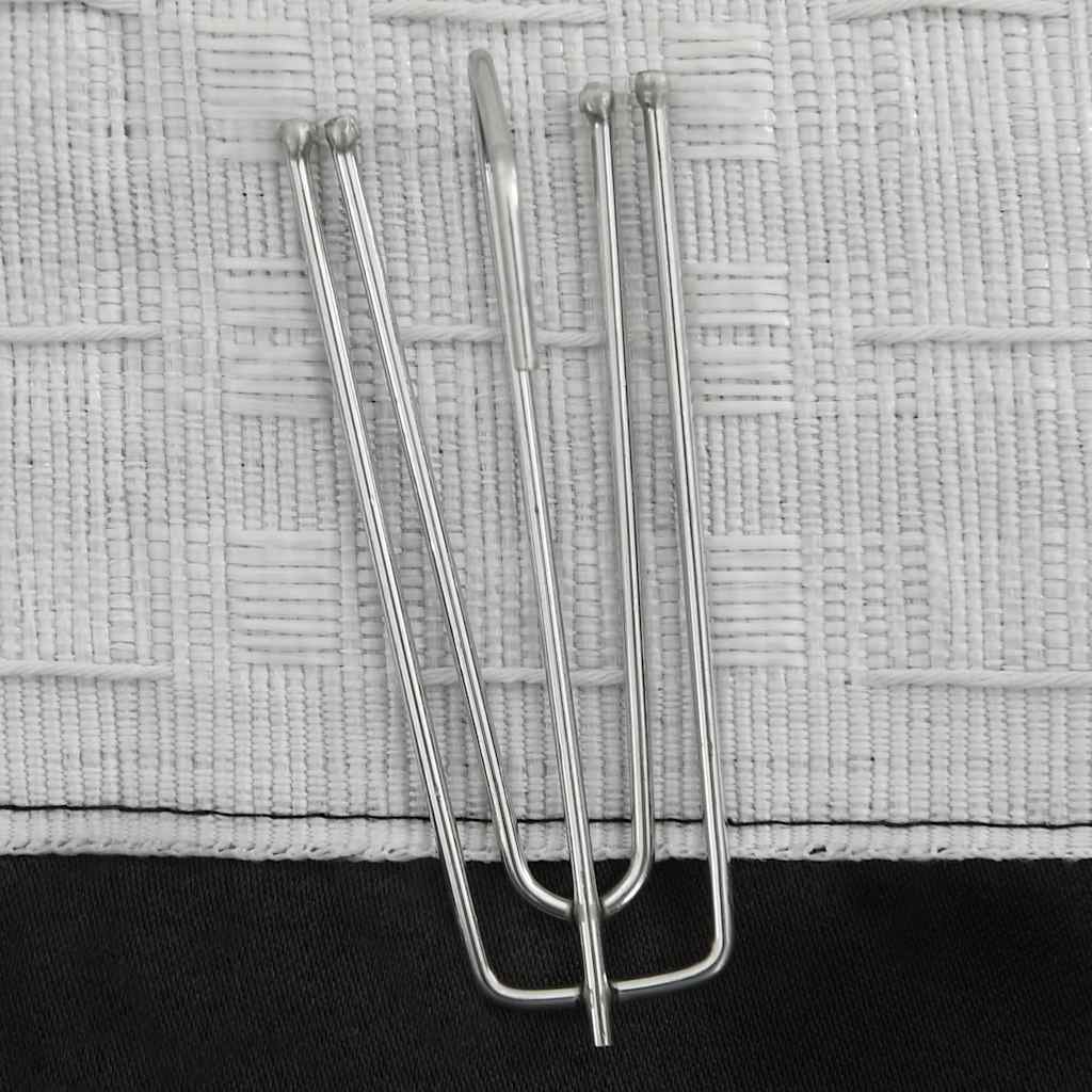 Draperii opace, aspect de in, negru, 290 x 245 cm, cu cârlige