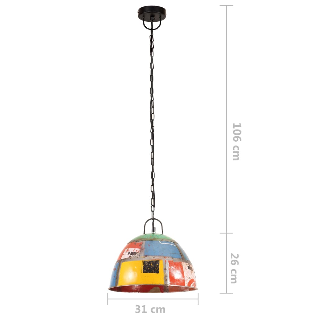 Lustră industrială vintage, 25 W, multicolor, rotund, 31 cm E27