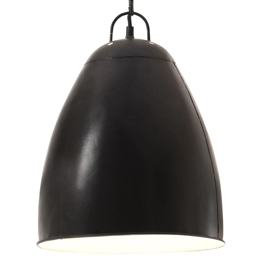 Lampă suspendată industrială, negru, 32 cm, E27, rotund, 25 W
