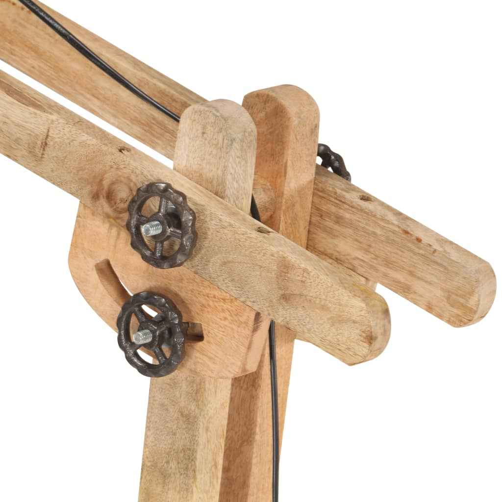 Lampă de podea, alb, lemn masiv de mango, E27