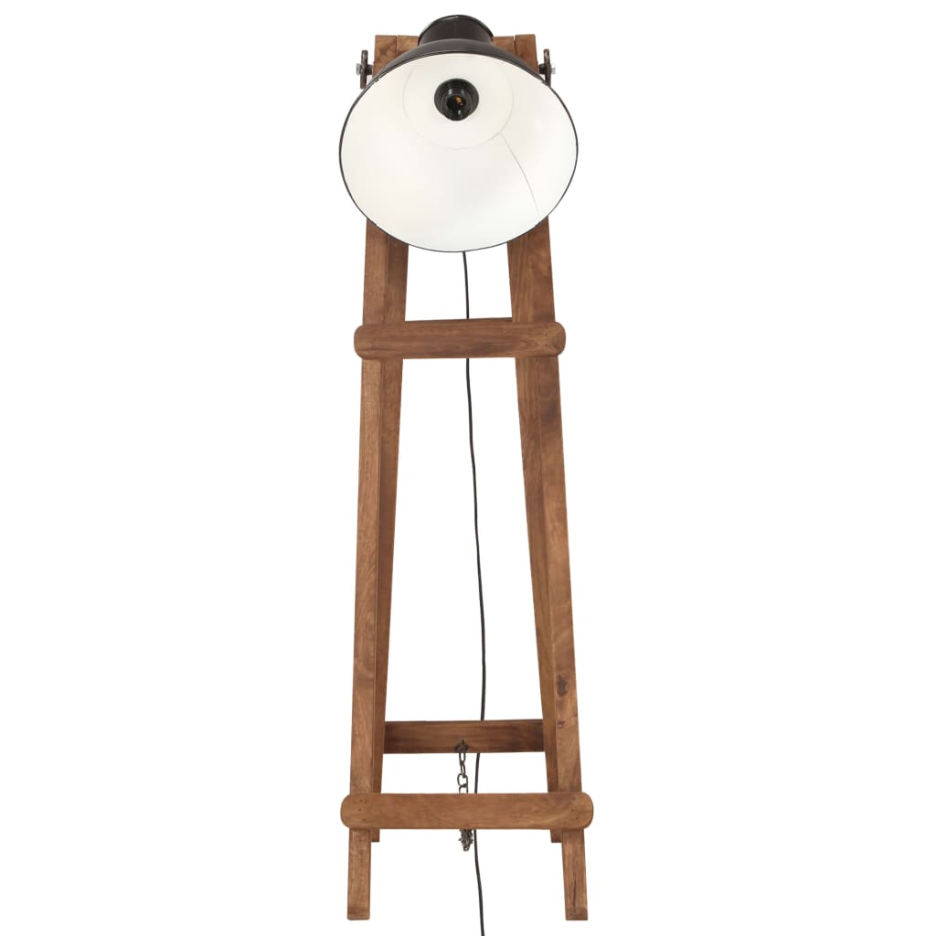 Lampă de podea, negru, lemn masiv de mango, E27