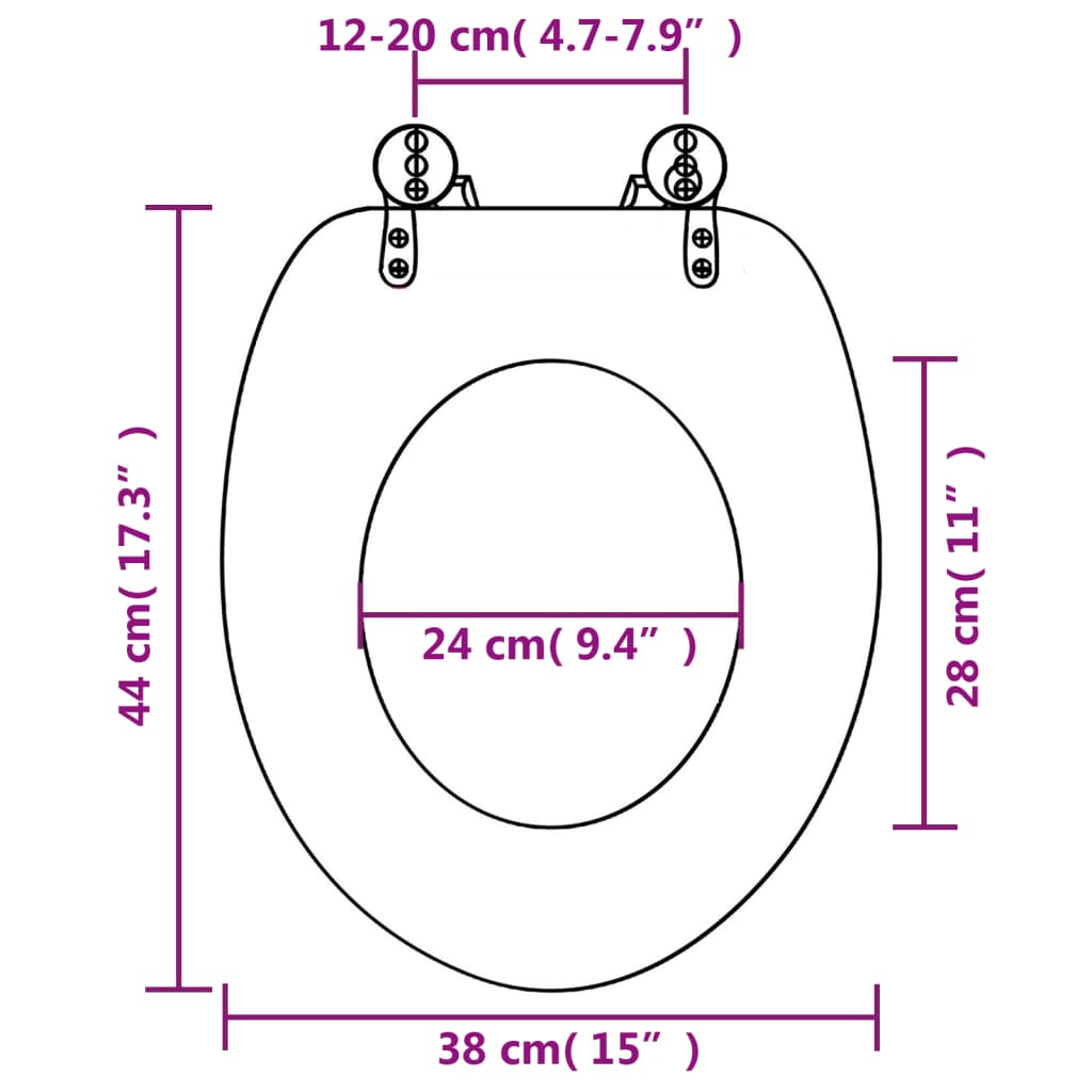 Capac WC, MDF, verde, model picătură de apă