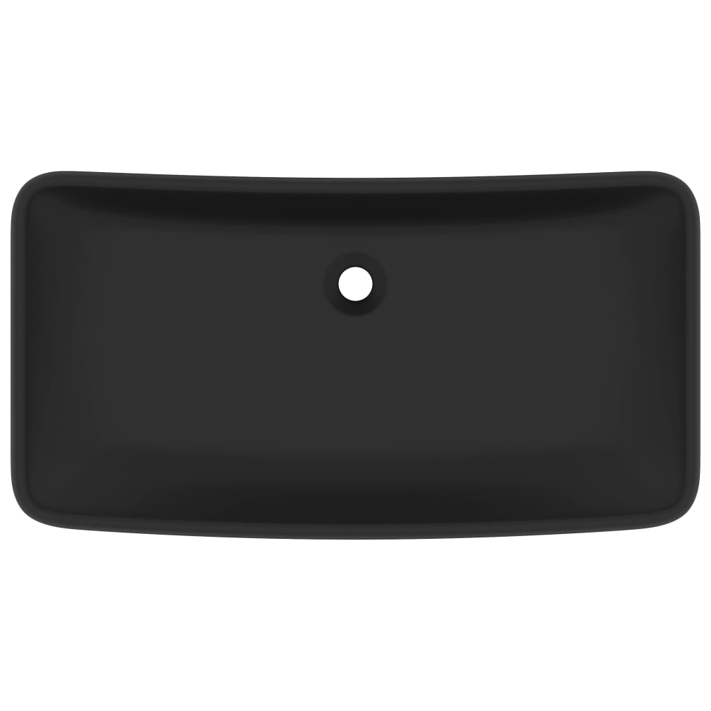 Chiuvetă dreptunghiulară de lux, negru mat, 71x38 cm, ceramică