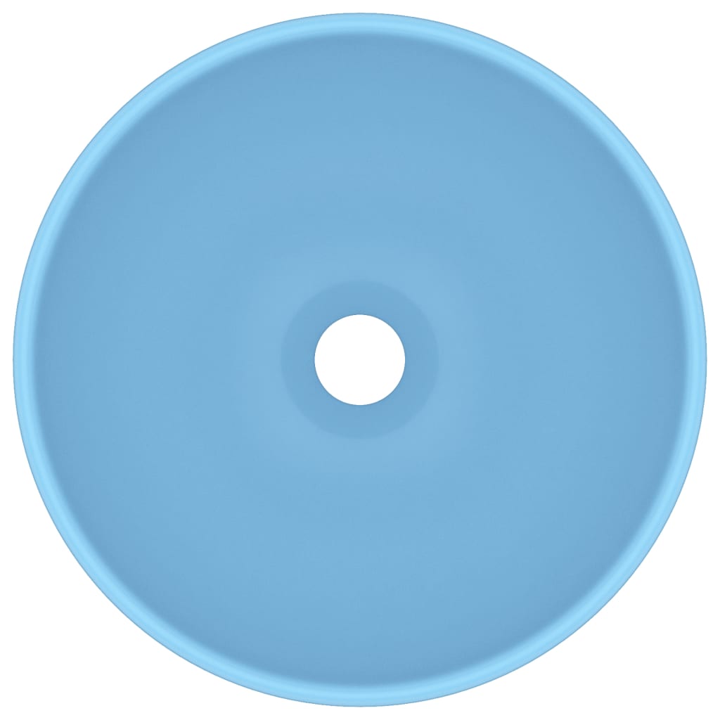 Chiuvetă baie lux albastru mat 32,5x14 cm ceramică rotund