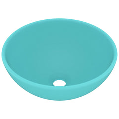 Chiuvetă baie lux verde deschis mat 32,5x14 cm ceramică rotund