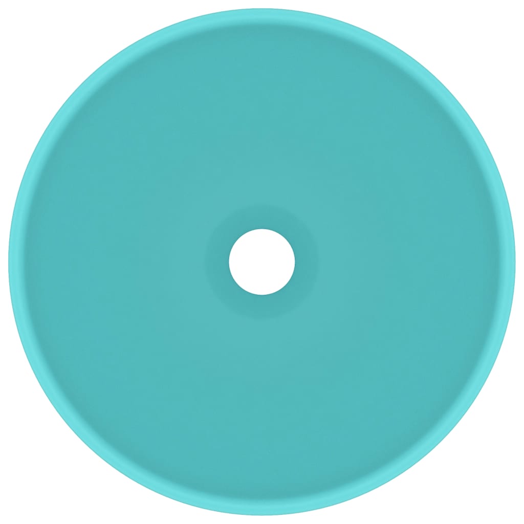 Chiuvetă baie lux verde deschis mat 32,5x14 cm ceramică rotund