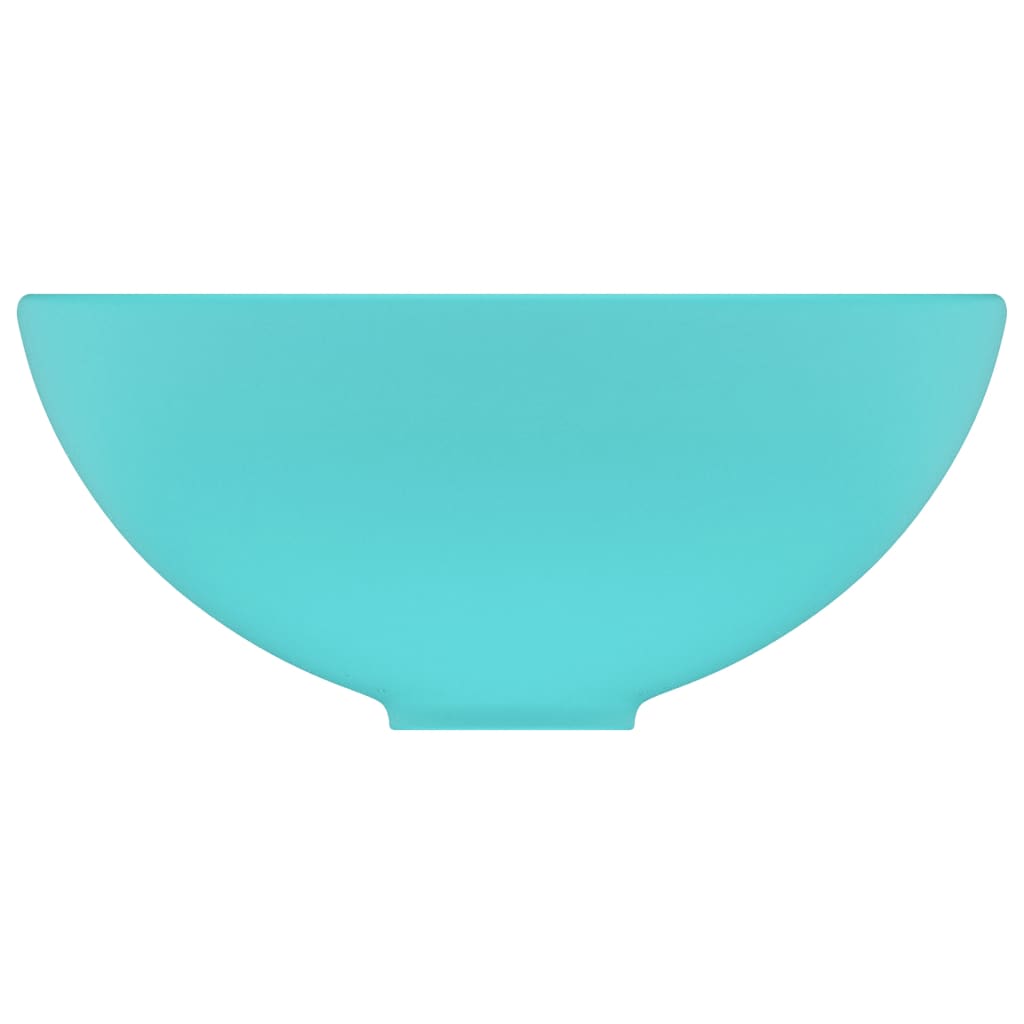 Chiuvetă baie lux verde deschis mat 32,5x14 cm ceramică rotund