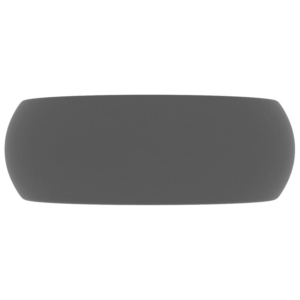 Chiuvetă baie lux, gri închis mat, 40x15 cm, ceramică, rotund