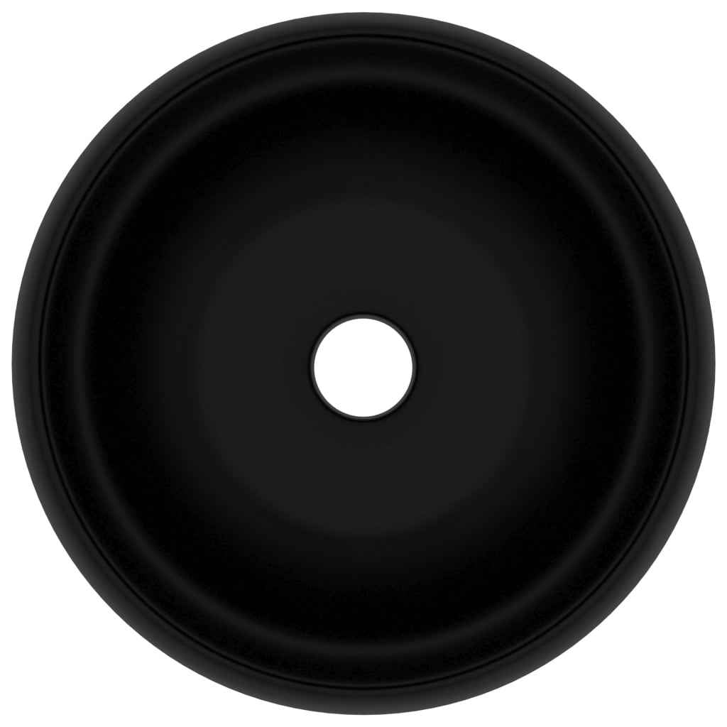 Chiuvetă baie lux, negru mat, 40x15 cm, ceramică, rotund