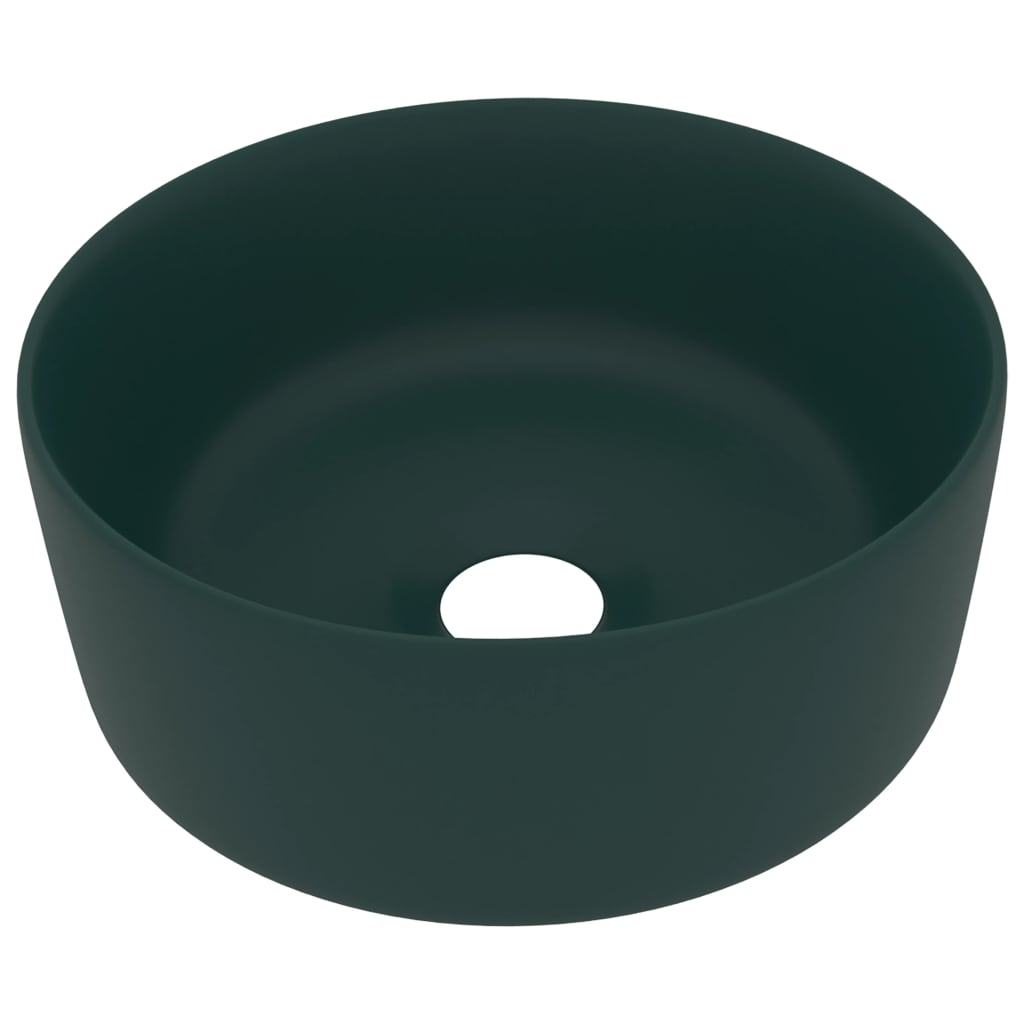 Chiuvetă baie lux verde închis mat 40x15 cm ceramică rotund