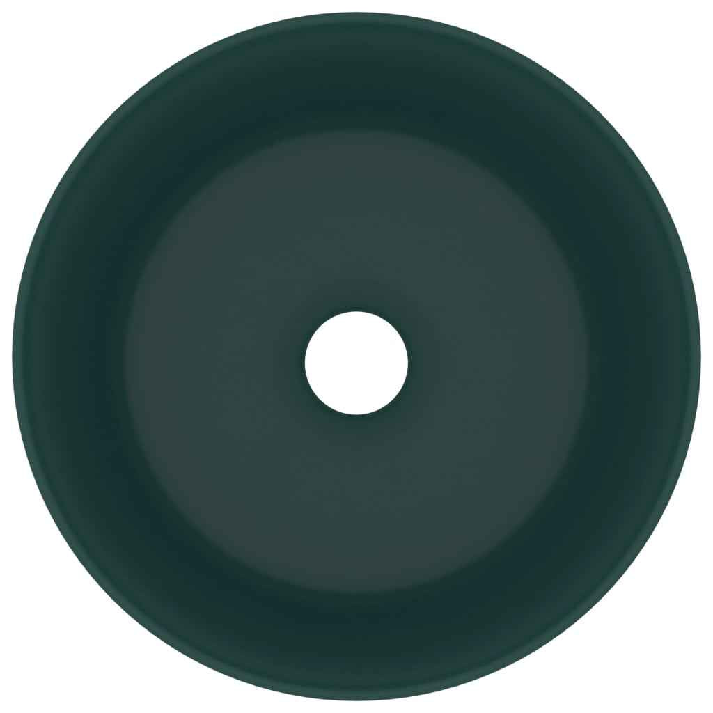 Chiuvetă baie lux verde închis mat 40x15 cm ceramică rotund