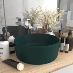 Chiuvetă baie lux verde închis mat 40x15 cm ceramică rotund