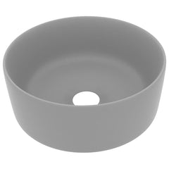 Chiuvetă baie lux gri deschis mat 40x15 cm ceramică rotund