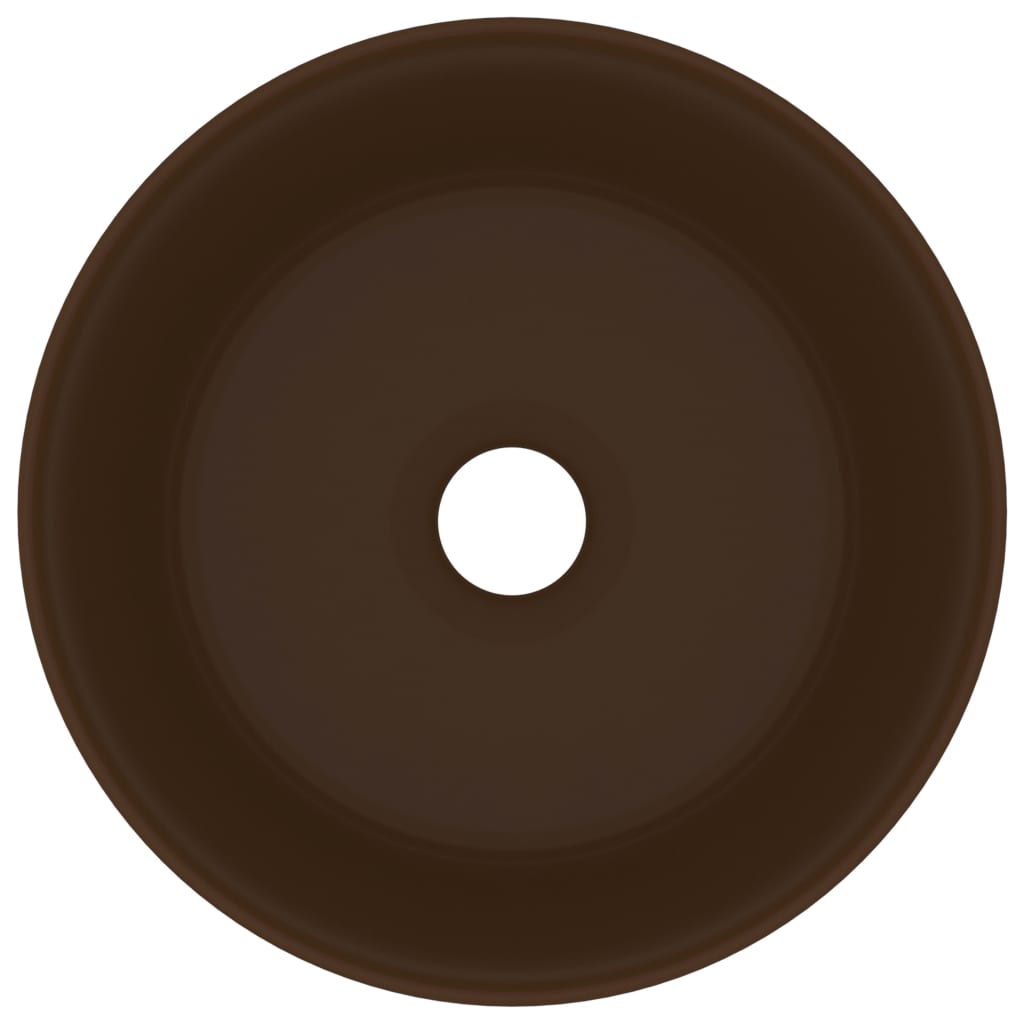 Chiuvetă de baie lux maro închis mat 40x15 cm ceramică rotund