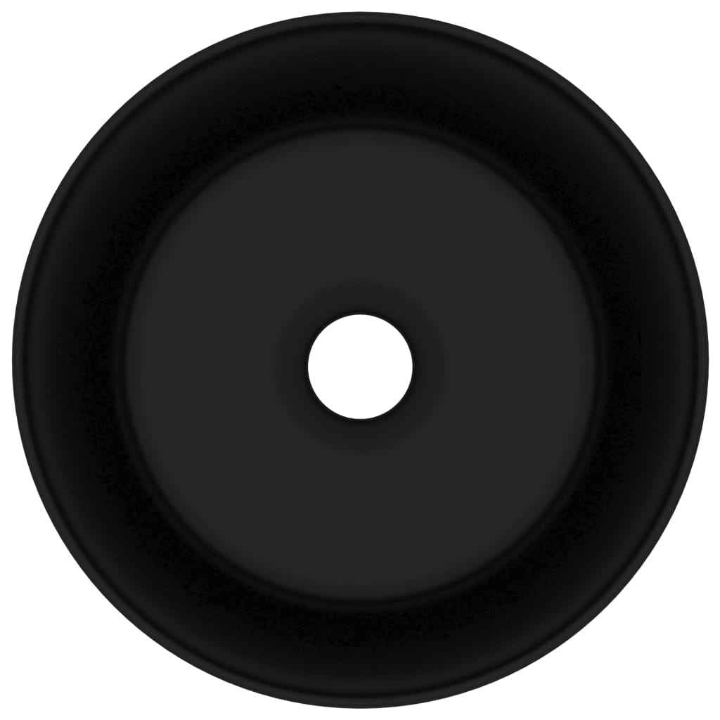 Chiuvetă baie lux, negru mat, 40x15 cm, ceramică, rotund