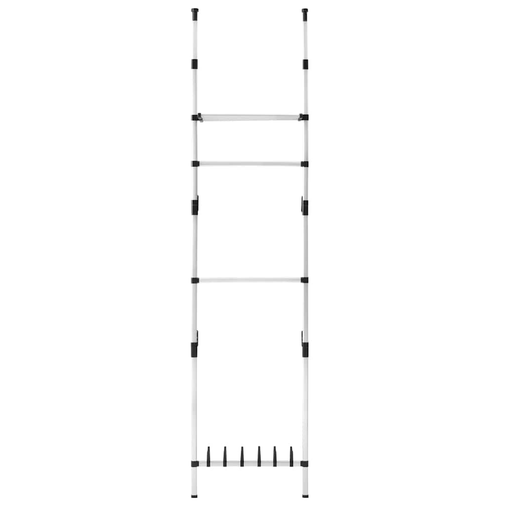 Sistem șifonier telescopic, cu bare și raft, aluminiu