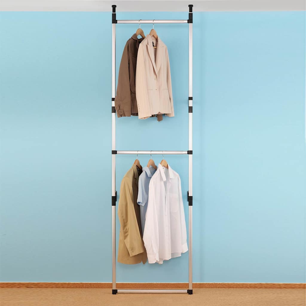 Sistem de garderobă telescopic, cu bare, aluminiu