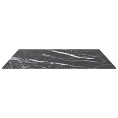 Blat masă negru 80x80 cm 6 mm sticlă securizată design marmură