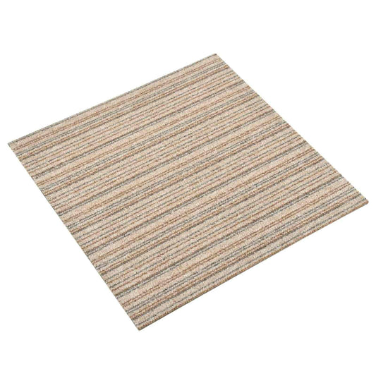 Covor 20 pcs Bej în dungi 50 x 50 cm 100% polipropilenă