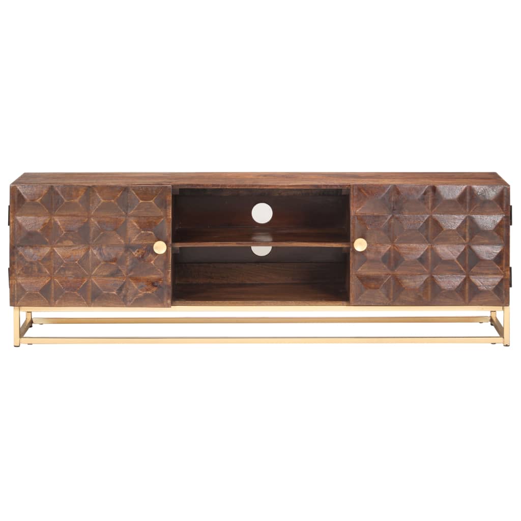 Comodă TV, 124 x 29 x 45 cm, lemn masiv de mango
