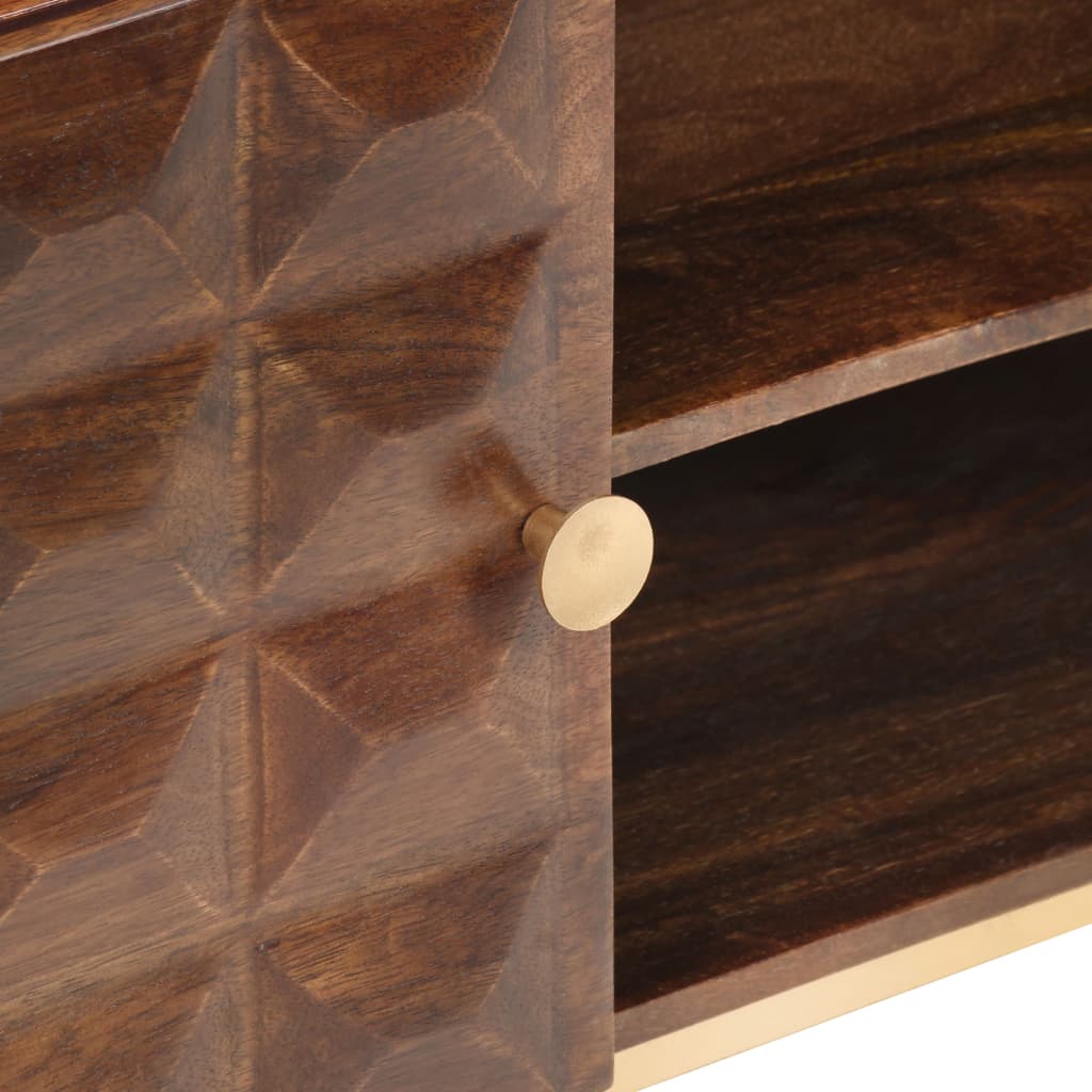 Comodă TV, 124 x 29 x 45 cm, lemn masiv de mango