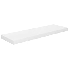 Raft de perete suspendat, alb extralucios, 80x23,5x3,8 cm, MDF