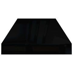 Rafturi de perete 4 buc. negru extralucios, 60x23,5x3,8 cm, MDF