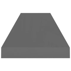 Rafturi de perete, 2 buc., gri extralucios, 90x23,5x3,8 cm, MDF