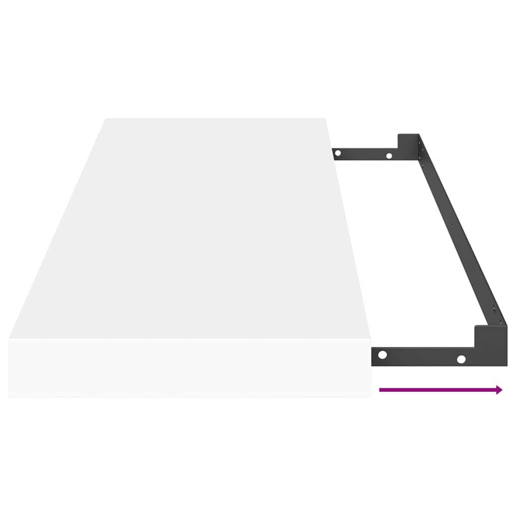 Rafturi de perete suspendate, 2 buc., alb, 60x23,5x3,8 cm, MDF