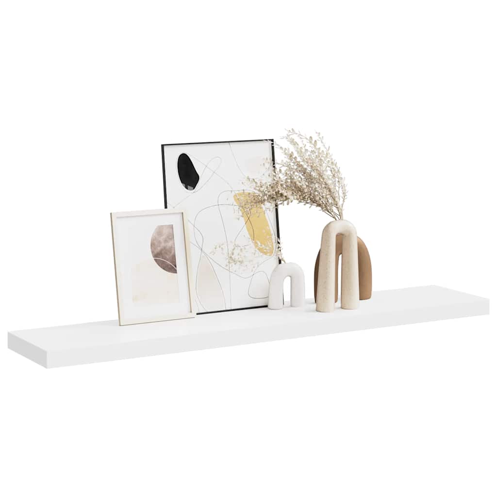 Raft de perete suspendat, alb, 120x23,5x3,8 cm, MDF