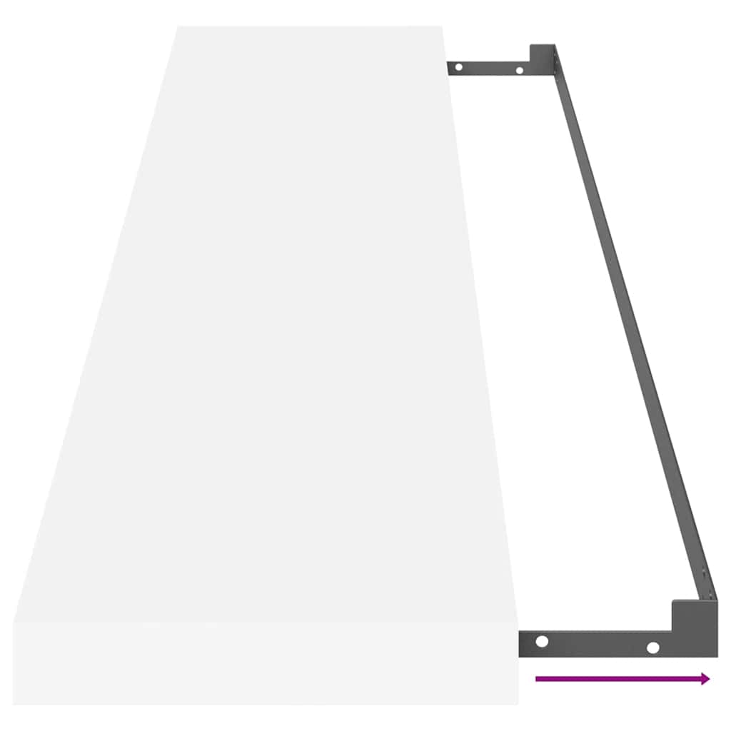 Raft de perete suspendat, alb, 120x23,5x3,8 cm, MDF