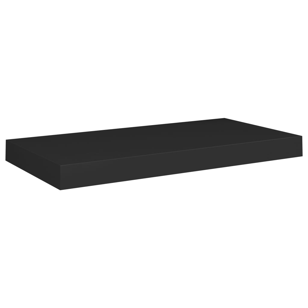 Rafturi de perete suspendate, 4 buc., negru, 50x23x3,8 cm, MDF