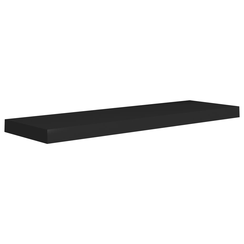 Rafturi de perete suspendate 2 buc., negru, 80x23,5x3,8 cm, MDF