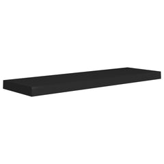 Rafturi de perete suspendate 2 buc., negru, 80x23,5x3,8 cm, MDF