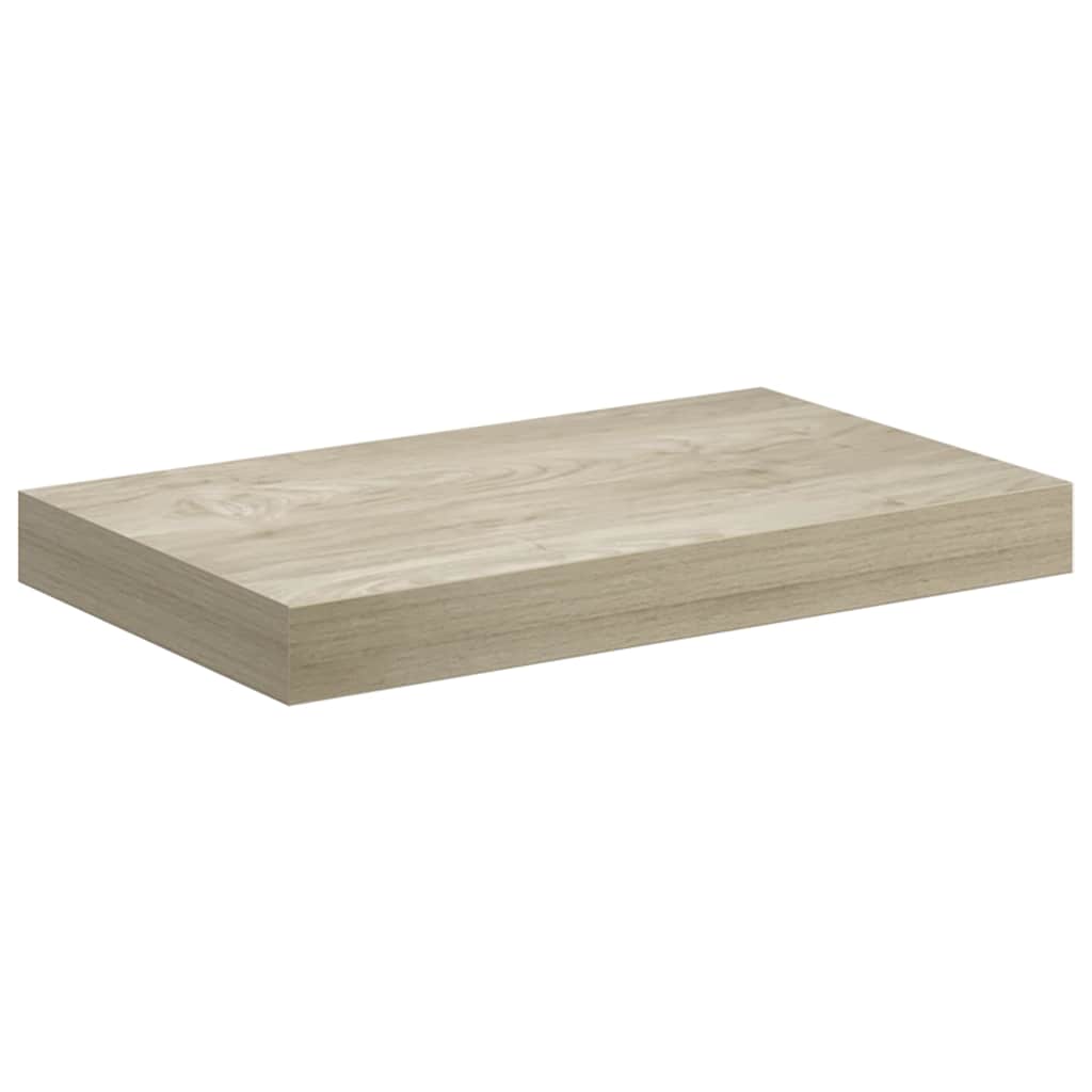 Rafturi de perete suspendate, 2 buc., stejar, 40x23x3,8 cm, MDF