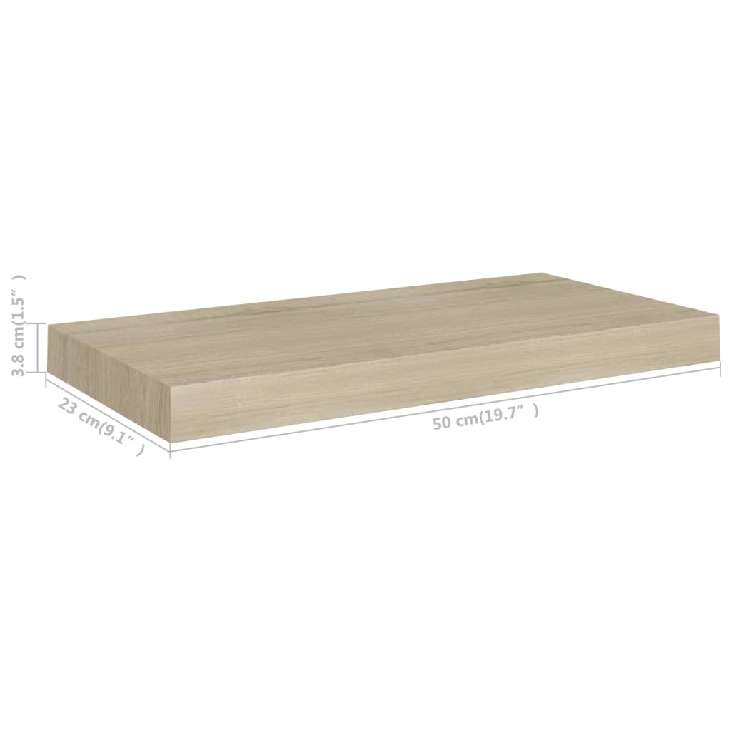 Raft de perete suspendat, stejar, 50x23x3,8 cm, MDF